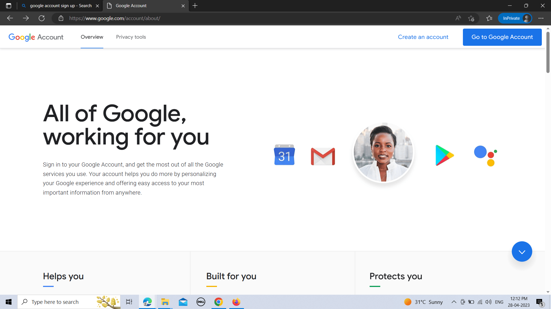 "Google Account Sign Up"